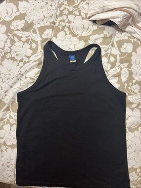 Classic Black Ribbed Muscle Tee - Women's Racerback